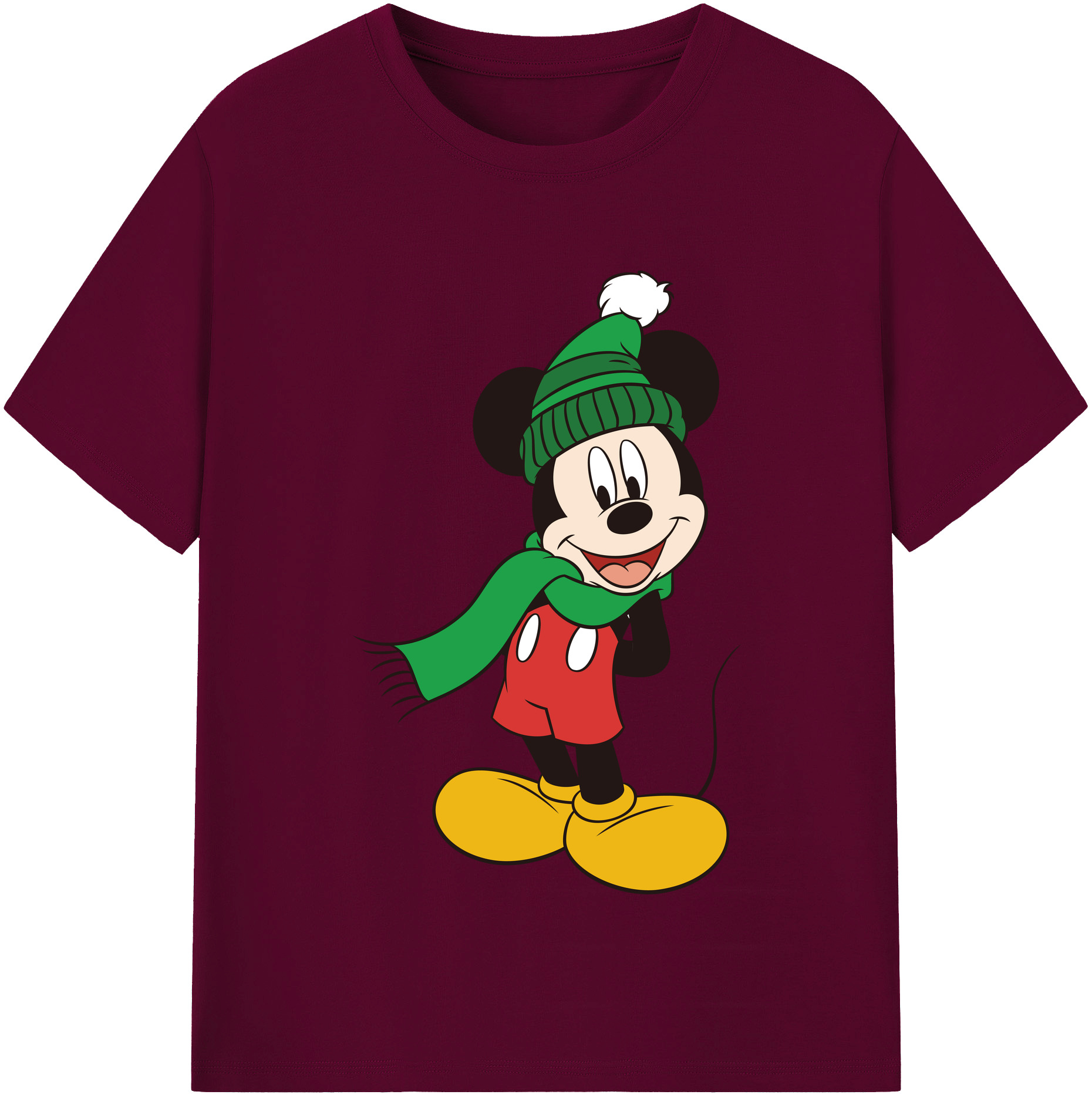（画像用） ミッキーマウス Mickey Mouse レディースカジュアルプリントTシャツ（綿100％）